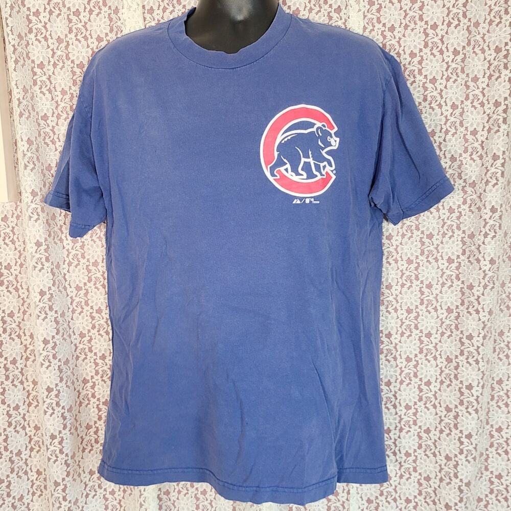 majestic blue Chicago cubs 2008 mlb tshirt Size large